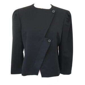 vtg 80s black cropped jacket sz 12